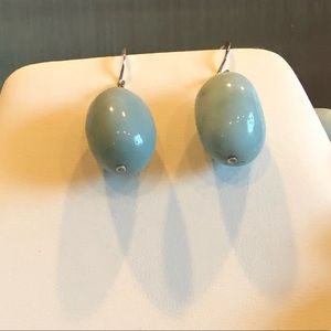 Organic Blue Chalcedony Earrings sterling silver